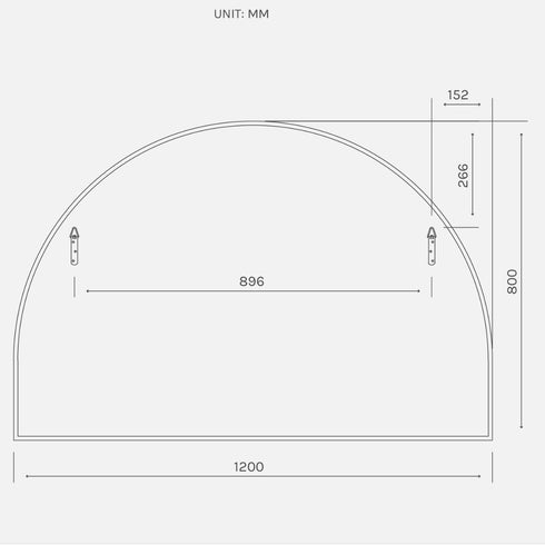 Apsel Arch Antique Brass Wall Mirror