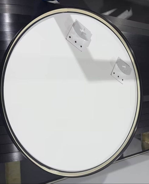 Elun Black Round Wall Mirror