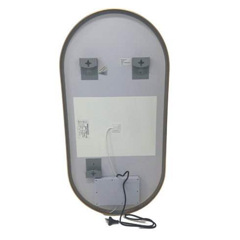 Maria Oval Frontlit LED Black Bathroom Wall Mirror