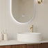 Cameryn Oval Anti-Fog LED Bathroom Mirror - Brushed Gold Frame with Optional Bluetooth Speaker
