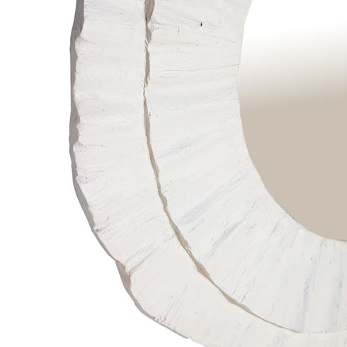 Christine White Round Wall Mirror