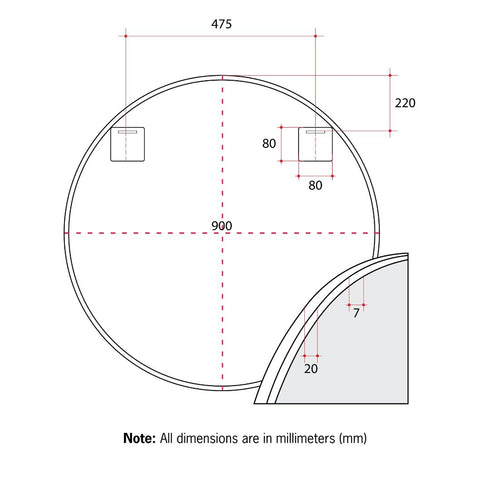 Cecilia Black Round Wall Mirror