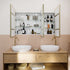 Zania 3-Door Brushed Brass Bathroom Mirror Cabinet