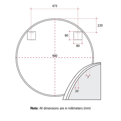 Cecilia White Round Wall Mirror