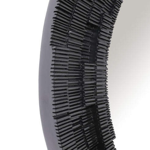 Corner detail of Dani Round Wall Mirror handcrafted frame