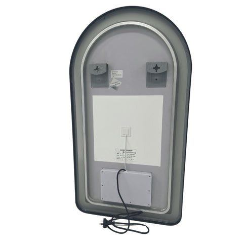 Byron Arched Frosted LED Black Wall Mirror
