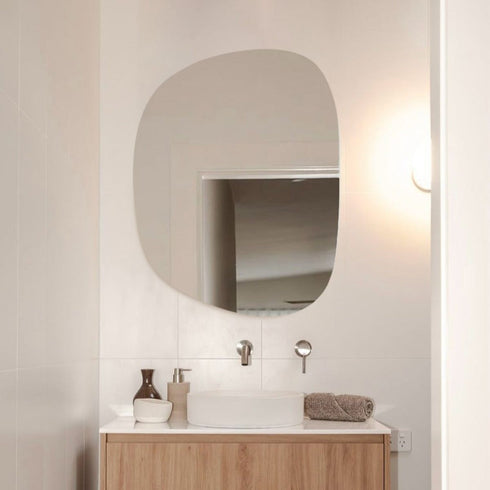 Sylvia Organic Frameless Pebble Mirror Cabinet