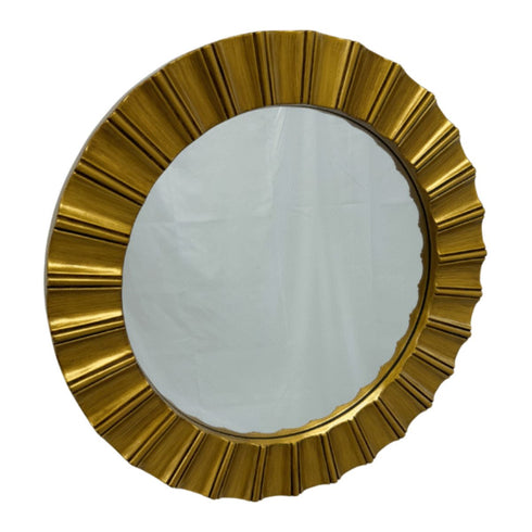 Marletta Antique Gold Round Wall Mirror