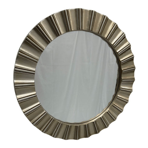 Marletta Antique Silver Round Wall Mirror