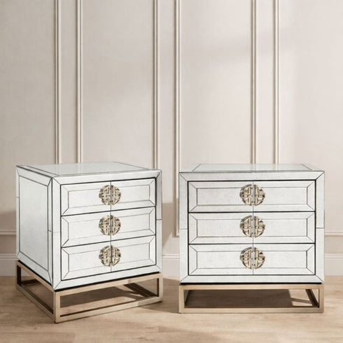 Virgil Mirrored Bedside Table