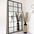Uriah Full Length Black Frame Wall Mirror - Industrial Grid Window Frame Mirror