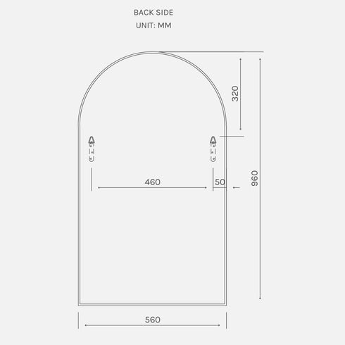 Ford Brushed Brass Arch Wall Mirror