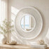 Yallingup Eclipse Cross Weave White Woven Frame Round Wall Mirror