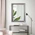 Felicity Ornate Silver Wall Mirror 90x115cm displayed above a console table
