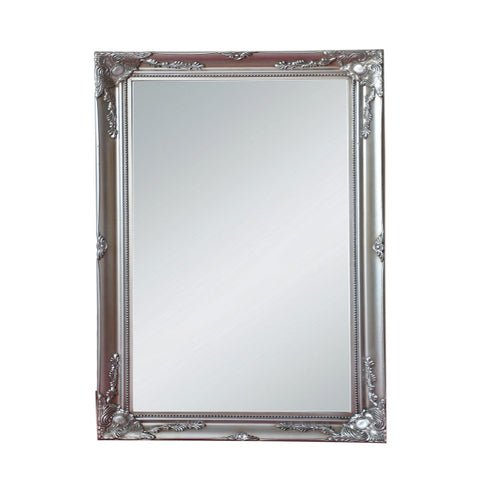 Felicity Ornate Silver Wall Mirror 90x115cm front view
