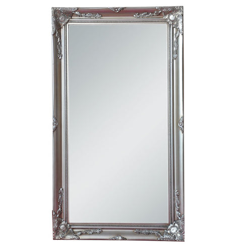 Felicity Ornate Silver Wall Mirror 138x78cm front view