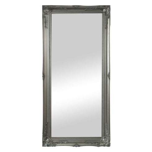 Felicity Ornate Silver Wall Mirror 178x78cm full-length front view