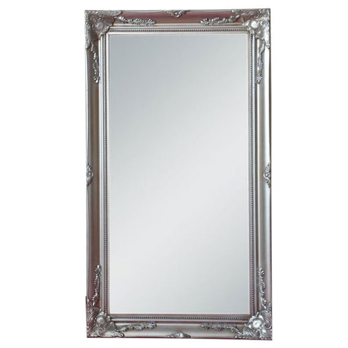 Felicity Ornate Silver Wall Mirror 190x114cm front view