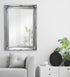 Close-up of the ornate silver frame on the Felicity 90x65cm wall mirror