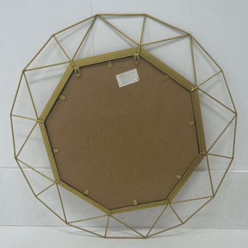Bellara Geometric Gold Round Wall Mirror