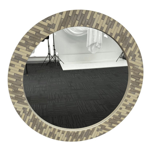 Airlie Mosaic Grey Round Wall Mirror