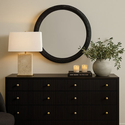 Iggy Round Wall Mirror Black