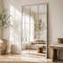 Haze Large Industrial Grid White Wall Mirror - Window Style Metal Frame Mirror