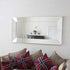 Tall Maddox silver floor mirror styled in a bedroom