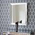 Maddox modern silver wall mirror above a bathroom vanity