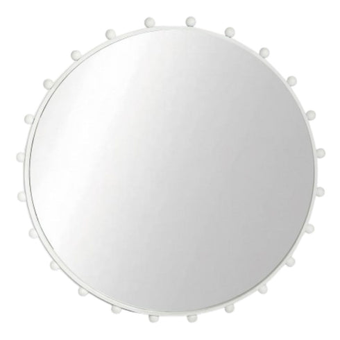 Marga White Round Wall Mirror | Modern Decorative Outdoor Mirror