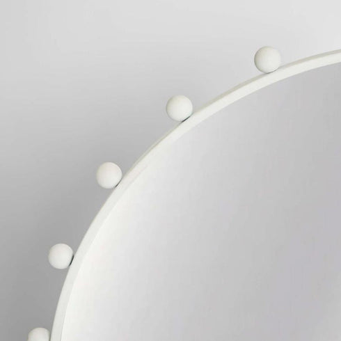 Marga White Round Wall Mirror | Modern Decorative Outdoor Mirror