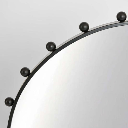 Marga Black Round Wall Mirror | Modern Decorative Outdoor Mirror