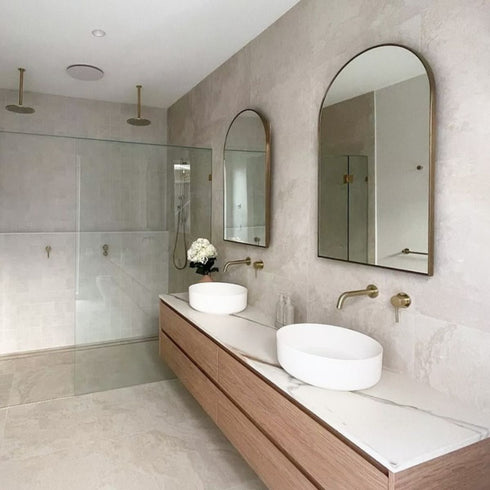 Alira Arch Brushed Nickel Mirror Cabinet