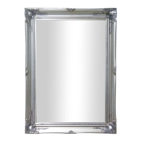 Felicity Ornate Silver Wall Mirror 90x65cm front view