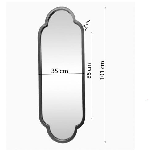 Bryn Slim Full Length Metal Frame Black Wall Mirror