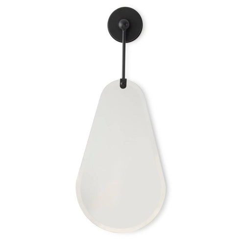 Lorelei Oval Drop Wall Mirror with Black Metal Clip Frame