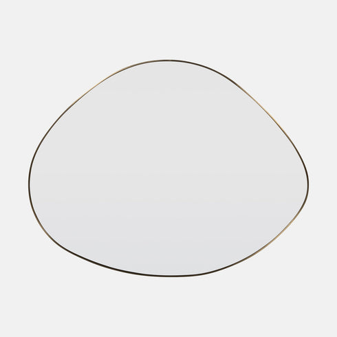 Miel Pebble Shape Satin Brass Wall Mirror