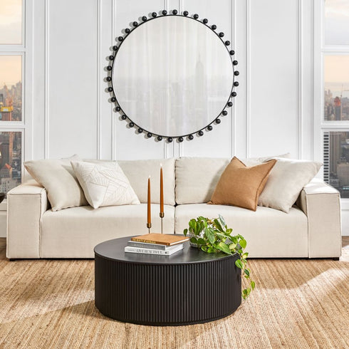Giorgio Round Black Wall Mirror