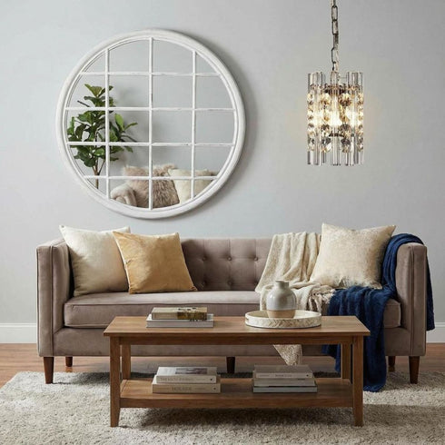 Mia Window Style Round Mirror