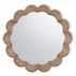 Petal Scalloped Round Natural Wood Wall Mirror