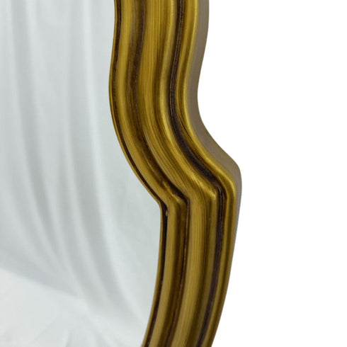 Soraya Vintage Wavy Round Wall Mirror Gold