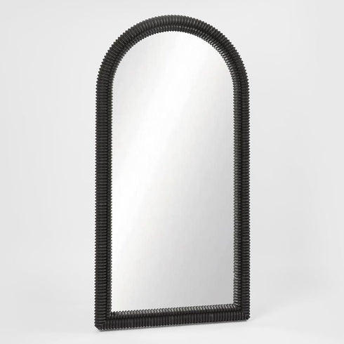 Flora Arched Black Wall Mirror