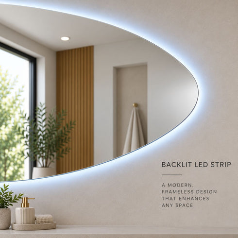 Gordon Irregular Frameless Mirror 1200×700mm - Backlit LED Option