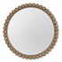 Ember Beaded Natural Wood Round Mirror