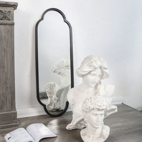 Bryn Slim Full Length Metal Frame Black Wall Mirror