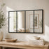 Thredbo Black 4 Panel Window Frame Wall Mirror - Large Industrial Grid Mirror