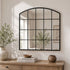Dune Arched Industrial Grid Black Wall Mirror - Window Style Mirror