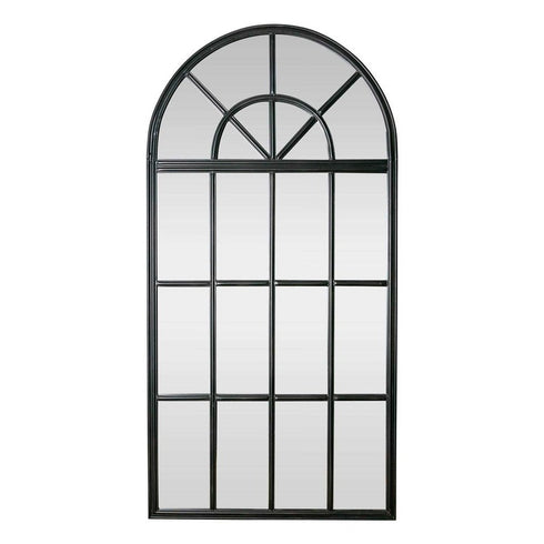 Dove Arched Antique Black Wall Mirror