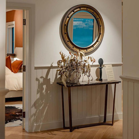 Clint Round Wall Mirror Gold