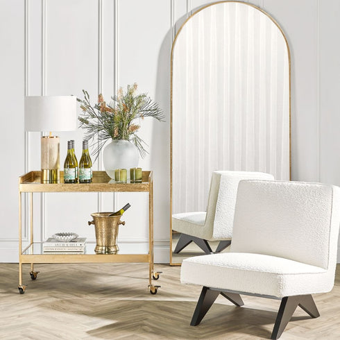 Alvina Arch Gold Wall Mirror
